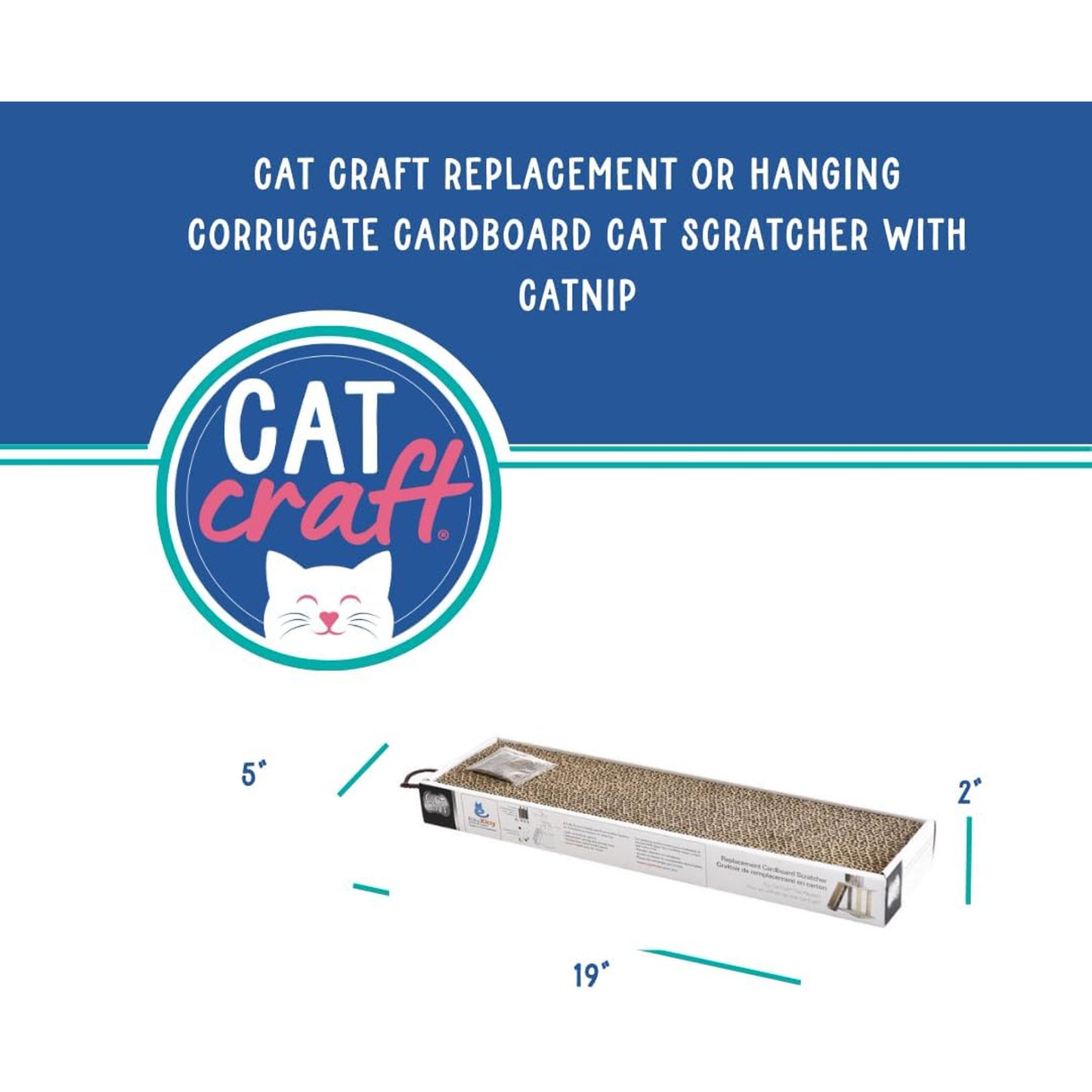 Replacement or Hanging Corrugate Cardboard Cat Scratcher with Catnip