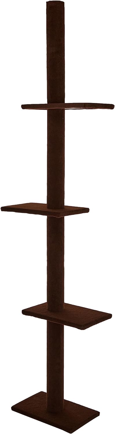 Cat Craft Floor to Ceiling Cat Tree Tower with 4-Tiers for Climbing, Adjustable to Fit 7.5-9 Foot Tall Ceiling, Modern Cat Tree for Indoor Cats Large, Gray